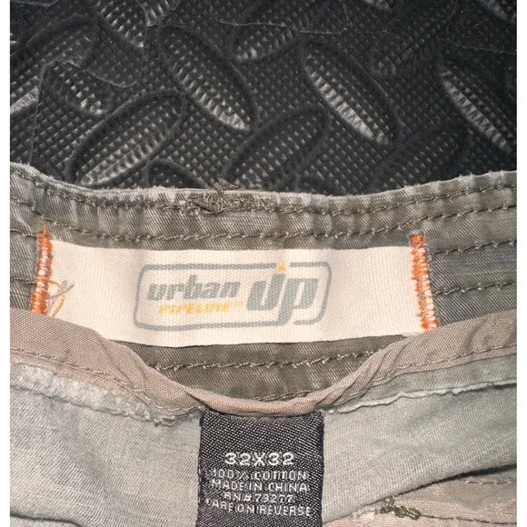 Urban Pipeline Mens Camo Cargo Pants 32x32 Green Brown Distressed Cotton Y2K - Picture 3 of 11